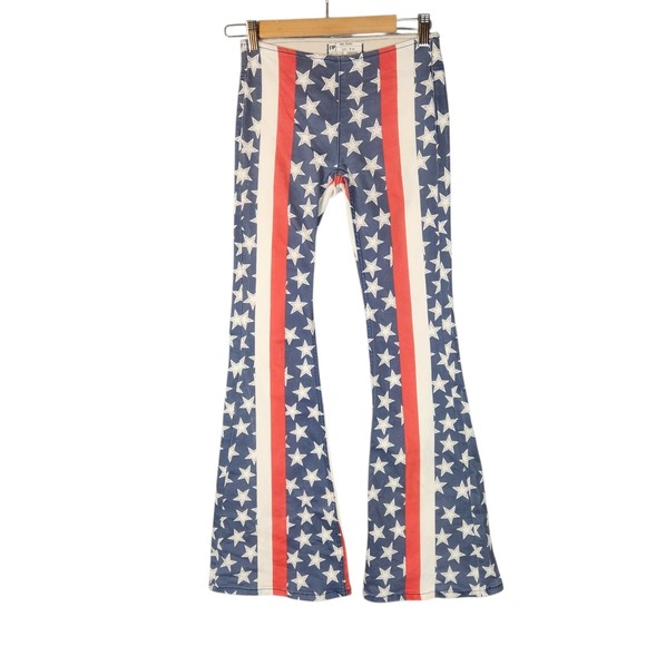 Free People Denim - Free People Penny Pull On Flare Jeans Size 24 Stars and Stripes Americana